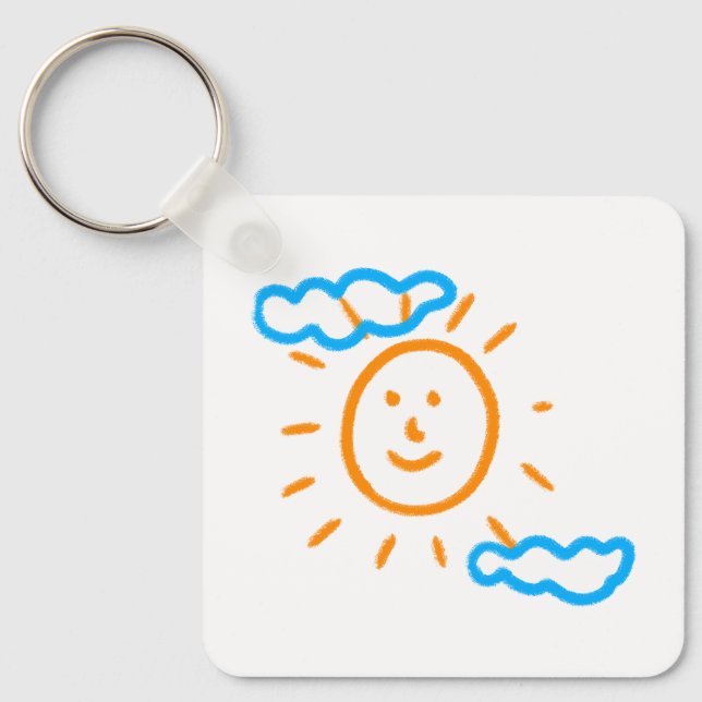 Upload Childs Drawing Turn Kids Artwork to Keychain (Front)
