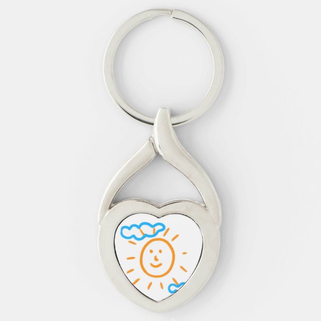 Upload Childs Drawing Turn Kids Artwork to Keychain (Front)