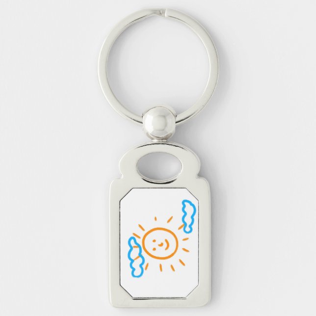 Upload Childs Drawing Turn Kids Artwork to Keychain (Front)