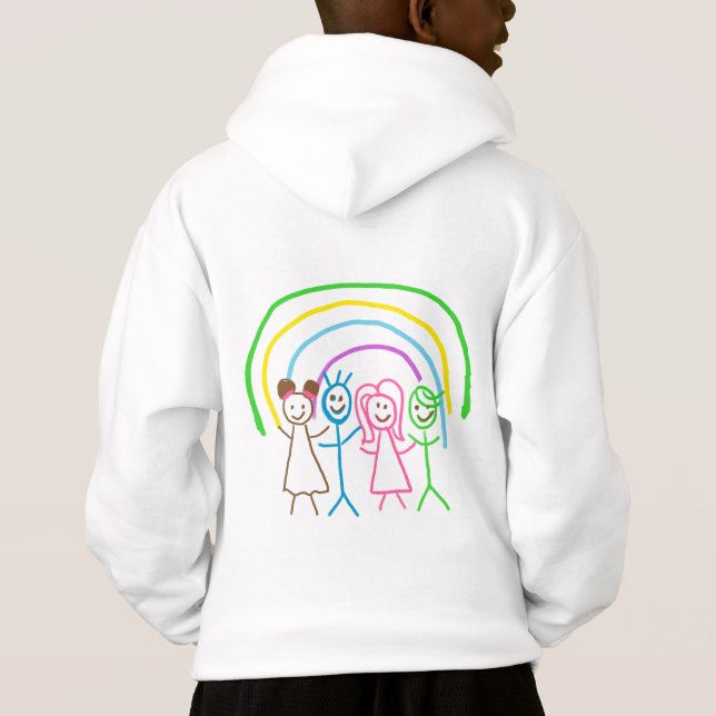 Upload Childs Drawing Turn Kids Artwork to kids Hoodie (Back)