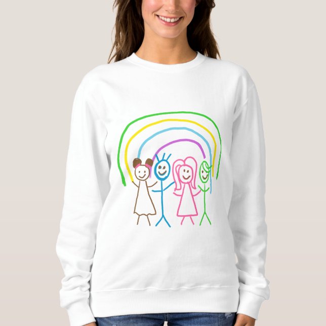 Upload Childs Drawing Turn Kids Artwork to kids Sweatshirt (Front)