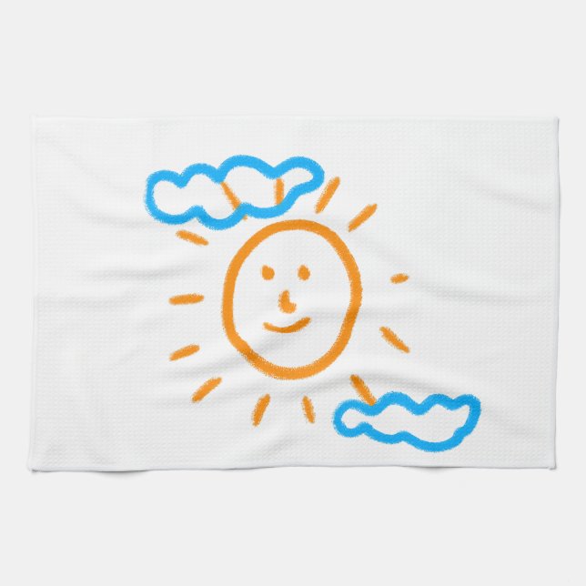 Upload Childs Drawing Turn Kids Artwork to Kitchen Towel (Horizontal)