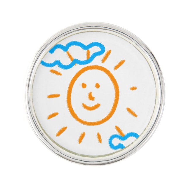 Upload Childs Drawing Turn Kids Artwork to Lapel Pin (Front)