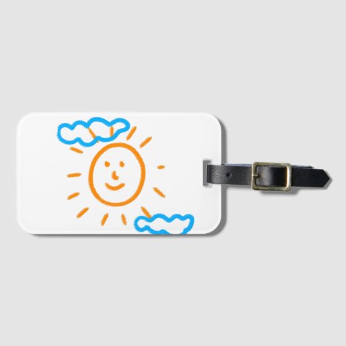Upload Childs Drawing Turn Kids Artwork to Luggage Tag