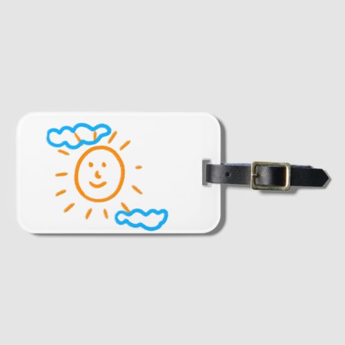 Upload Childs Drawing Turn Kids Artwork to Luggage Tag