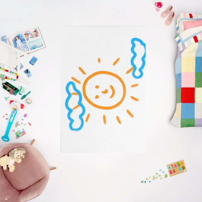 Upload Childs Drawing Turn Kids Artwork to Outdoor Rug (Insitu (Babyroom))