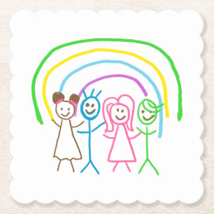 Upload Childs Drawing Turn Kids Artwork to Paper Coaster