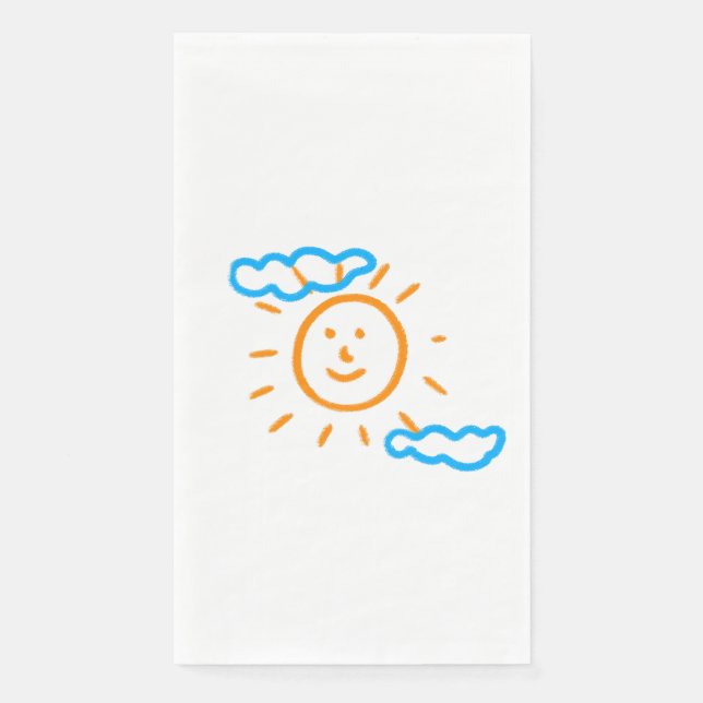 Upload Childs Drawing Turn Kids Artwork to Paper Guest Towels (Front)