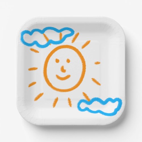 Upload Childs Drawing Turn Kids Artwork to Paper Plates