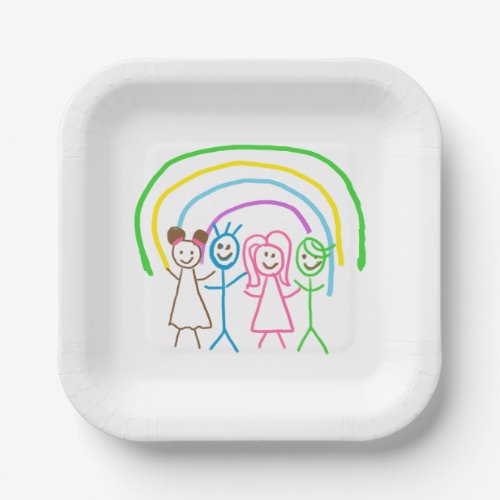 Upload Childs Drawing Turn Kids Artwork to Paper Plates