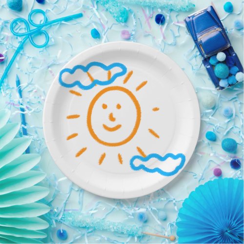 Upload Childs Drawing Turn Kids Artwork to Paper Plates