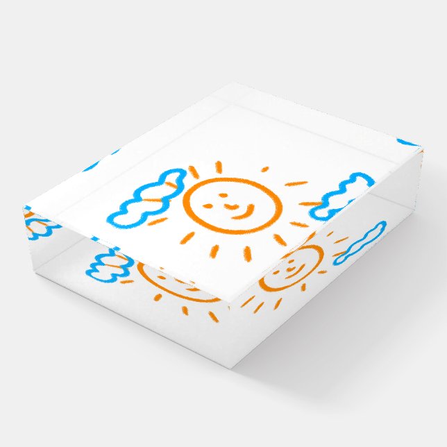 Upload Childs Drawing Turn Kids Artwork to Paperweight (Angled)