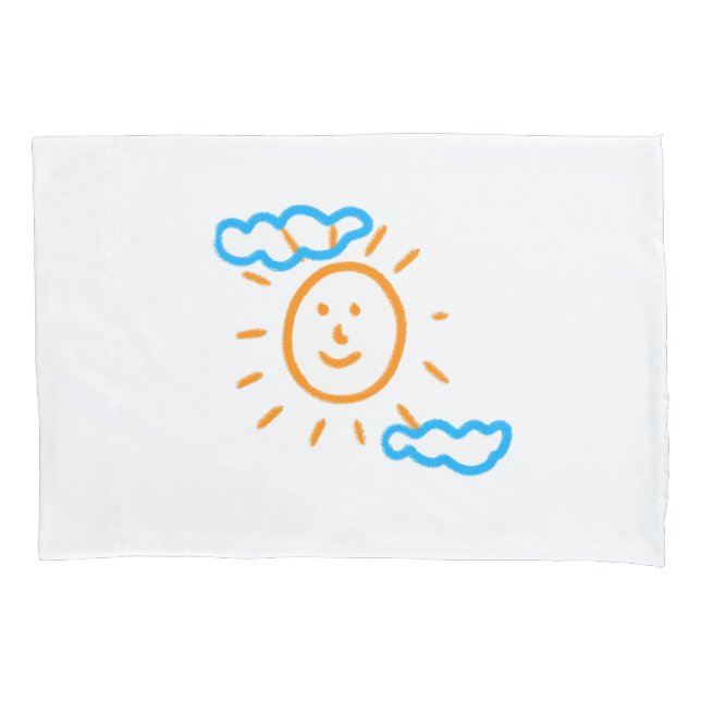 Upload Childs Drawing Turn Kids Artwork to Pillow Case (Front)