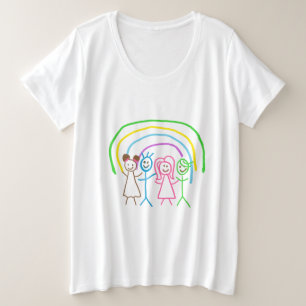 Upload Childs Drawing Turn Kids Artwork to Plus Size T-Shirt