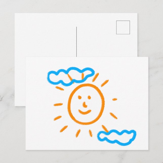 Upload Childs Drawing Turn Kids Artwork to Postcard (Front/Back)