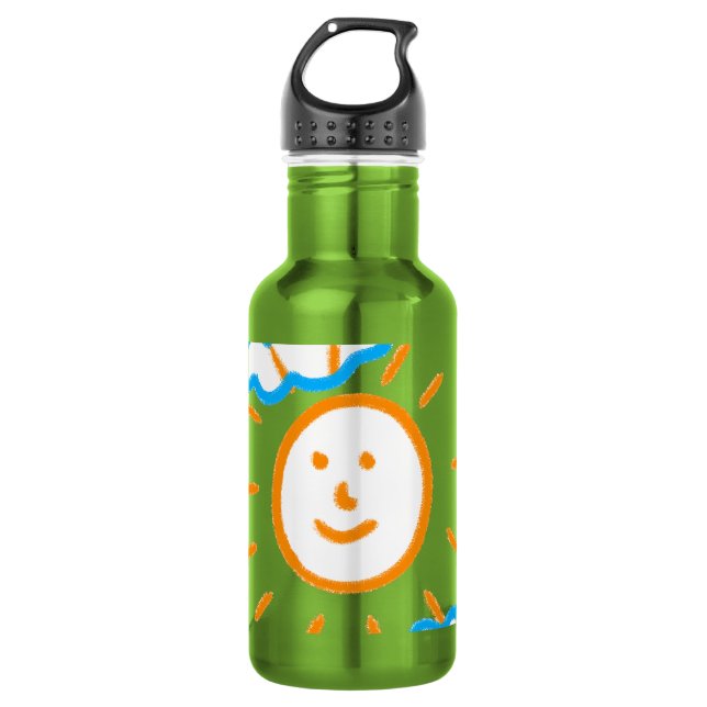 Upload Childs Drawing Turn Kids Artwork to  Stainless Steel Water Bottle (Front)