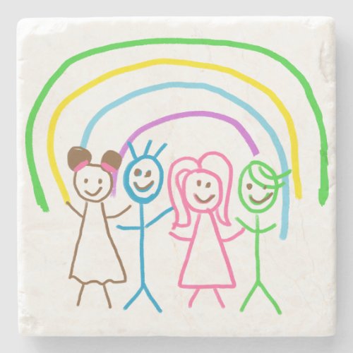 Upload Childs Drawing Turn Kids Artwork to Stone Coaster