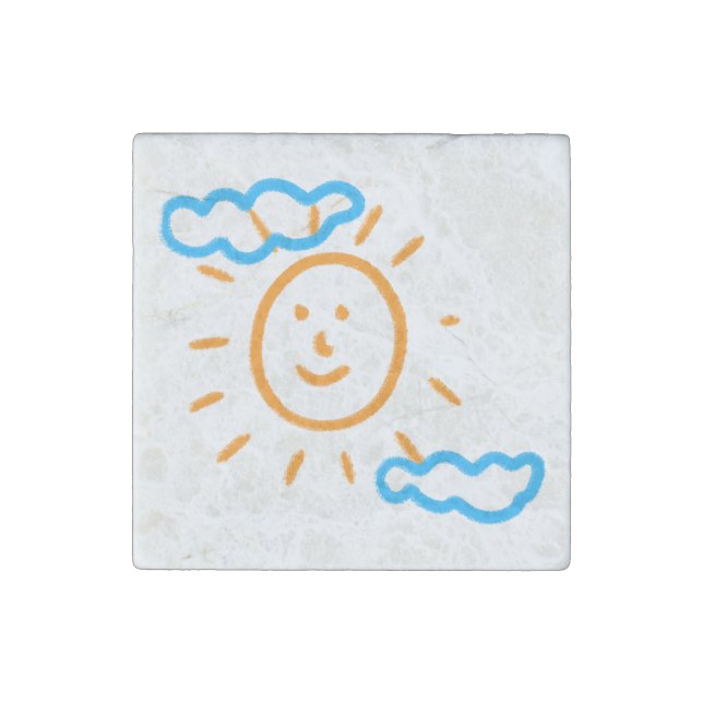 Upload Childs Drawing Turn Kids Artwork to Stone Magnet (Front)