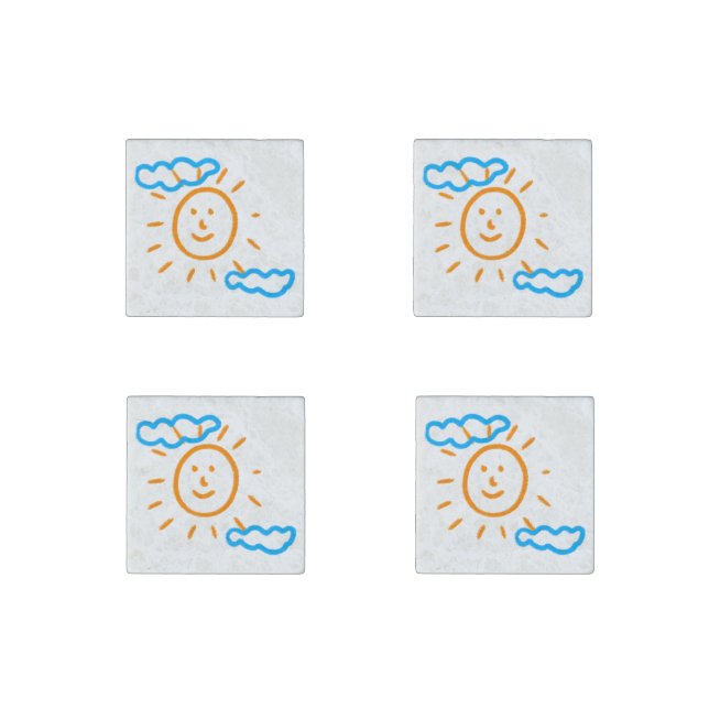 Upload Childs Drawing Turn Kids Artwork to Stone Magnet (Front)