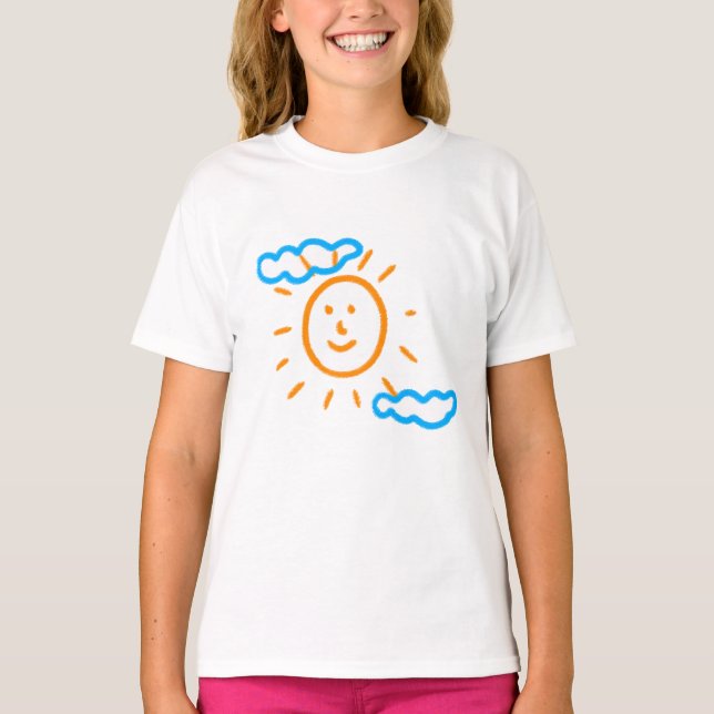 Upload Childs Drawing Turn Kids Artwork to T-Shirt (Front)