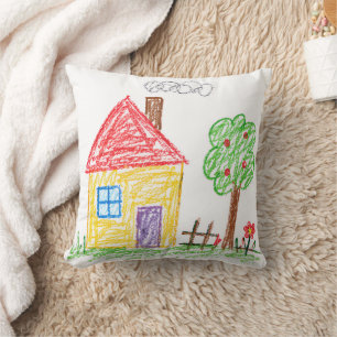 Upload Childs Drawing Turn Kids Artwork to Throw Pillow