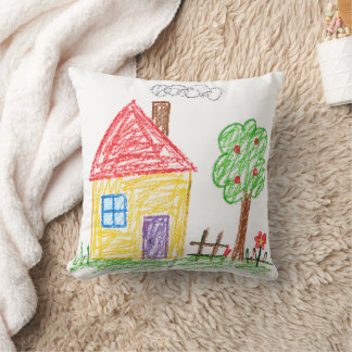 Upload Childs Drawing Turn Kids Artwork to Throw Pillow
