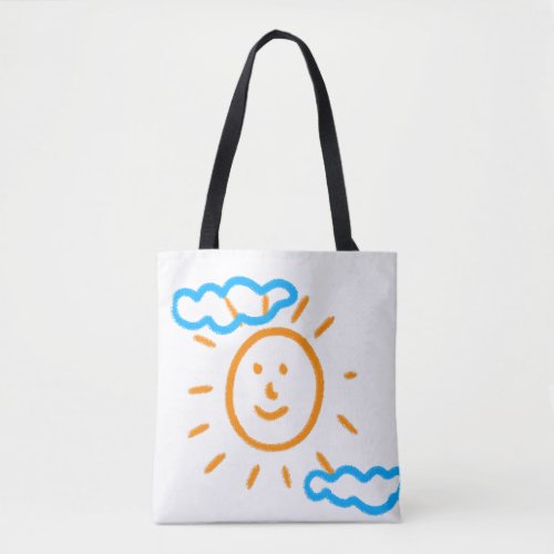 Upload Childs Drawing Turn Kids Artwork to Tote Bag