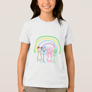 Upload Childs Drawing Turn Kids Artwork to Tri-Blend Shirt