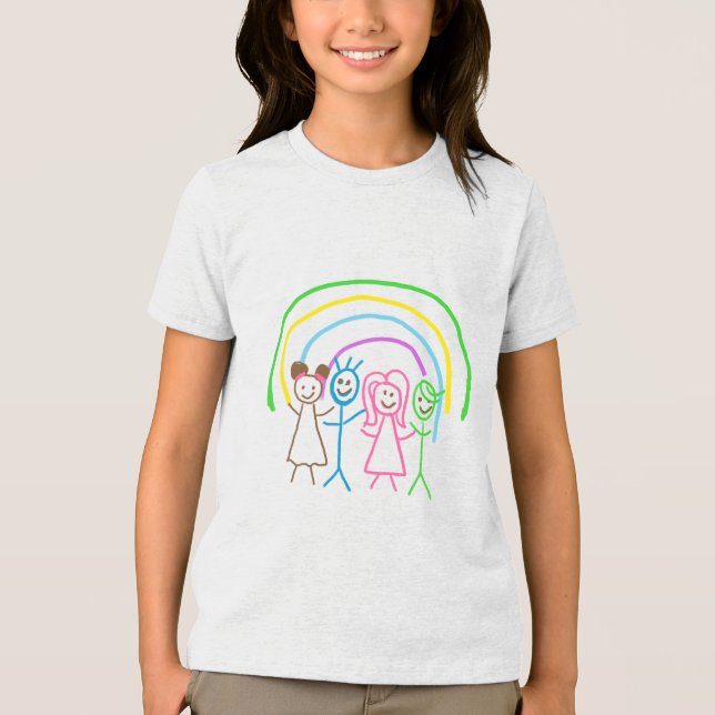 Upload Childs Drawing Turn Kids Artwork to Tri-Blend Shirt (Front)