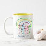 Upload Childs Drawing Turn Kids Artwork to Two-Tone Coffee Mug<br><div class="desc">Digitize your kids' drawing or artwork and create unique gift products with your child's own artwork for a forever memory. Add your kids drawing to pillows,  mugs,  lamps,  etc. Add kids' drawings,  paintings,  or any artwork for precious gifts for grandparents,  aunts,  uncles,  school or kindergarten teachers,  etc.</div>