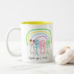 Upload Childs Drawing Turn Kids Artwork to Two-Tone Coffee Mug<br><div class="desc">Digitize your kids' drawing or artwork and create unique gift products with your child's own artwork for a forever memory. Add your kids drawing to pillows,  mugs,  lamps,  etc. Add kids' drawings,  paintings,  or any artwork for precious gifts for grandparents,  aunts,  uncles,  school or kindergarten teachers,  etc.</div>