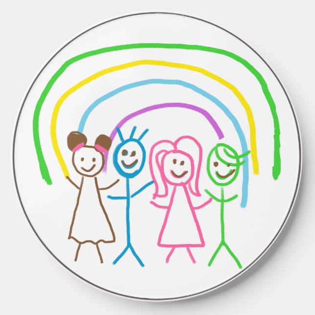 Upload Childs Drawing Turn Kids Artwork to Wireless Charger (Front)