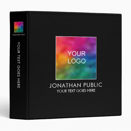 Upload Company Logo Add Text Customizable Template 3 Ring Binder