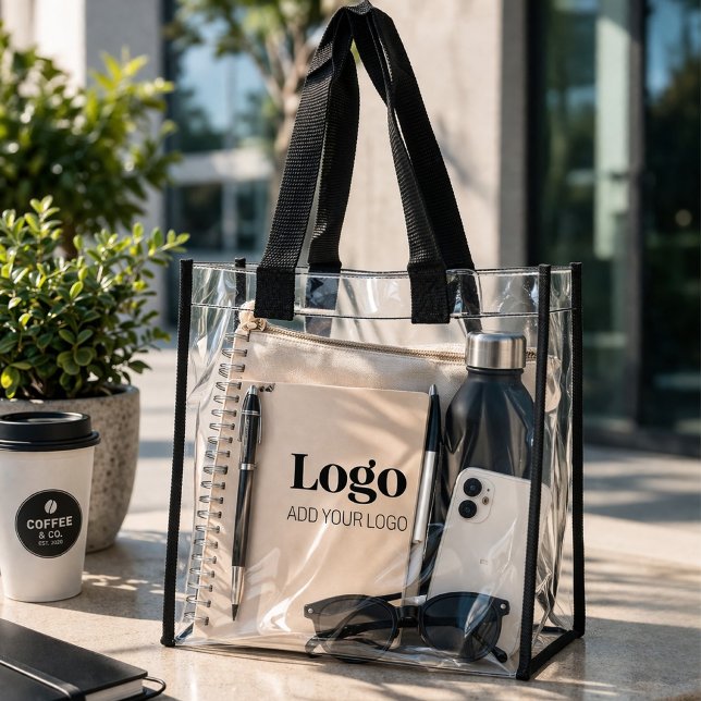 Upload Company Logo Custom Business Branding Clear Tote Bag (Creator Uploaded)