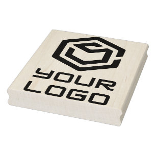 Upload Company Logo Custom Business Branding Wood Rubber Stamp
