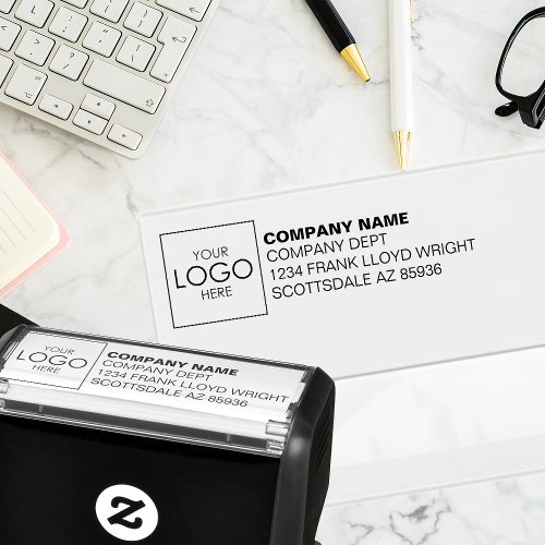 Upload Company Logo Custom Business Return Address Self_inking Stamp