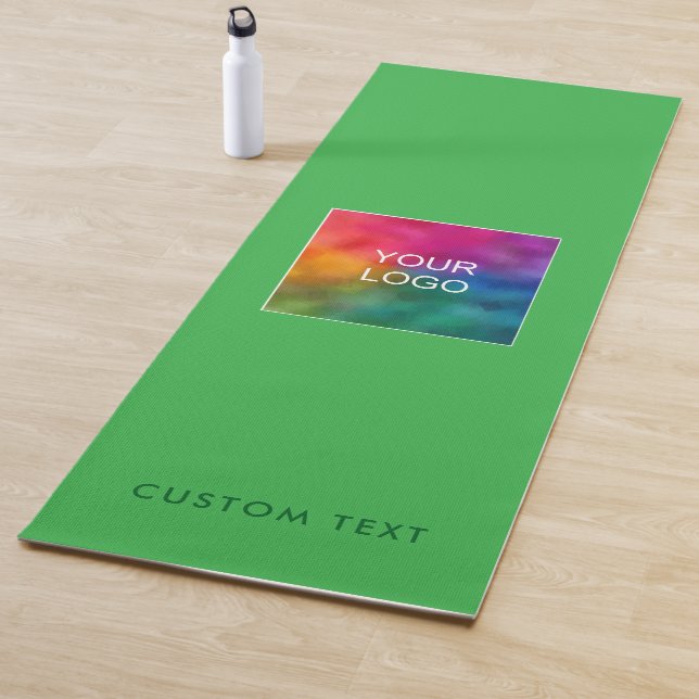 Upload Company Logo Custom Text Monogram Template Yoga Mat (In Situ)