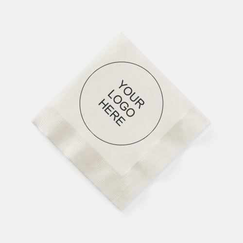 Upload Company Logo Text  Ecru Coined Cocktail Napkins