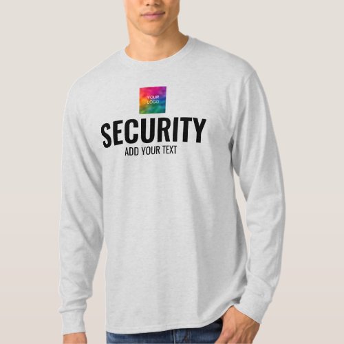 Upload Company Logo Text Mens Security Template T_Shirt