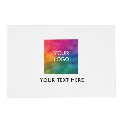 Upload Company Logo Text Template Custom Placemat