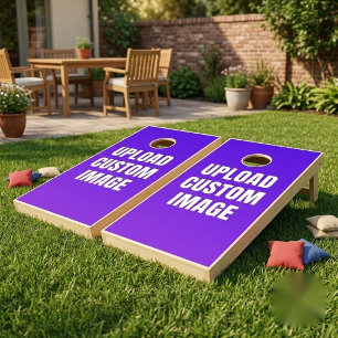 Upload Custom 2 Image - Add Your Own To Print On A Cornhole Set