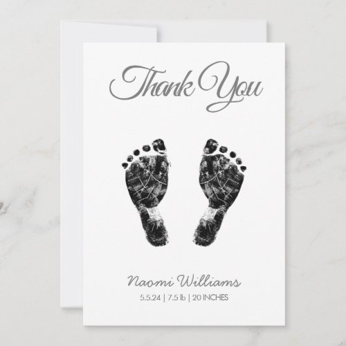 Upload Custom Baby Footprint to Thank You Card