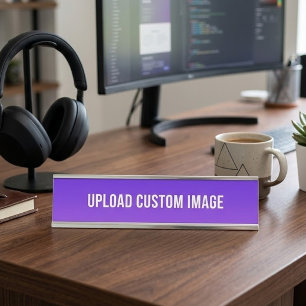 Upload Custom Image - Add Your Own To Print On A Desk Name Plate