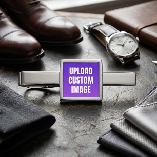 Upload Custom Image - Add Your Own To Print On A Silver Finish Tie Bar