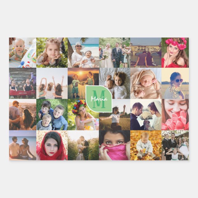Upload customized photo wrapping paper sheets (Front)