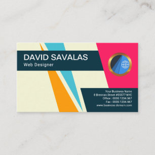 Upload Download Triangle Arrows Web Designer Business Card
