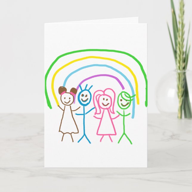 Upload Drawing Turn Kids Artwork to Christmas Holiday Card (Front)