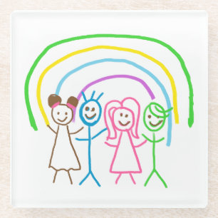 Upload Drawing Turn Kids Artwork to  Glass Coaster