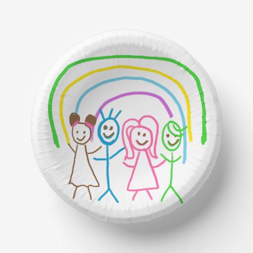 Upload Drawing Turn Kids Artwork to  Paper Bowls