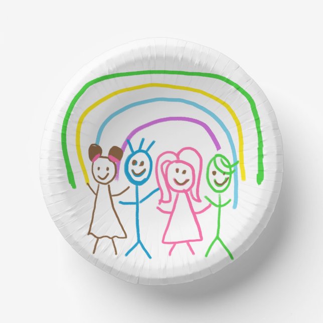 Upload Drawing Turn Kids Artwork to  Paper Bowls (Front)